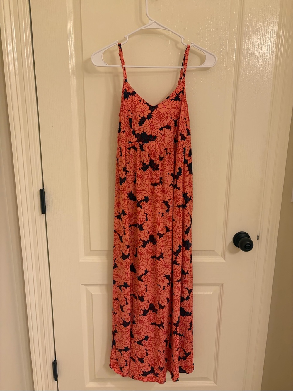 Ingrid & Isabel Floral Maxi Skirt in Coral and Black